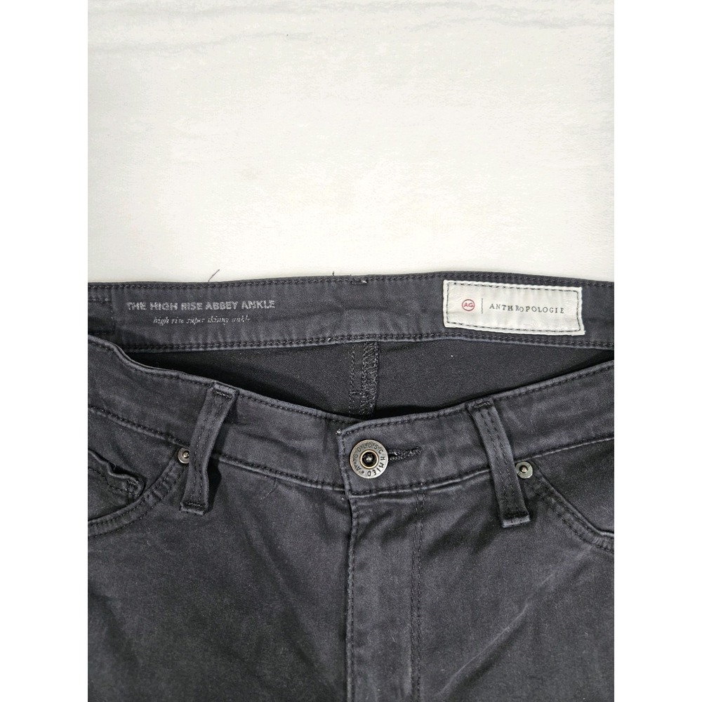AG Anthropologie Black Jeans High Rise Abbey Ankle Sz 28R Adriano Goldschmied‎